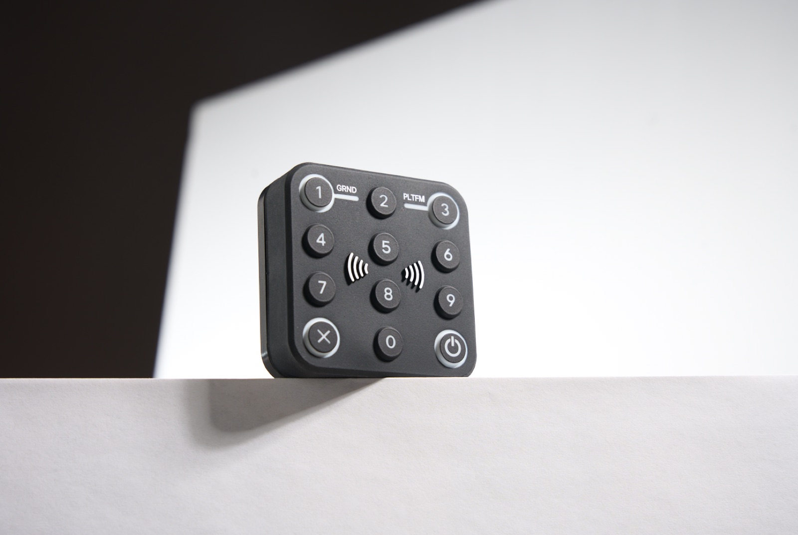 T3 operator access-control terminal — GRND and PLTFM modes, PIN and tap-to-authenticate